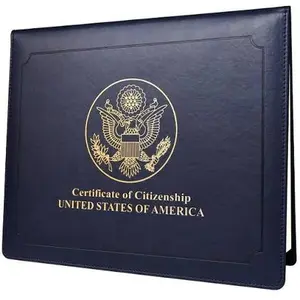 US Citizenship Certificate Holder COIDEA US Citizenship Gifts PU Naturalization Certificate Holder With Gold American Seal Certificate Cover With Padded Standard Size