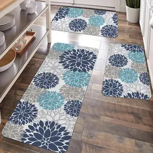 2/3pcs Kitchen anti slip carpet floor mat, kitchen floor mat flannel comfortable soft anti fatigue mat, kitchen decoration washable floor mat, suitable for kitchen, entrance door, laundry room, room Christmas decoration floor mat, Home Decor Rugs