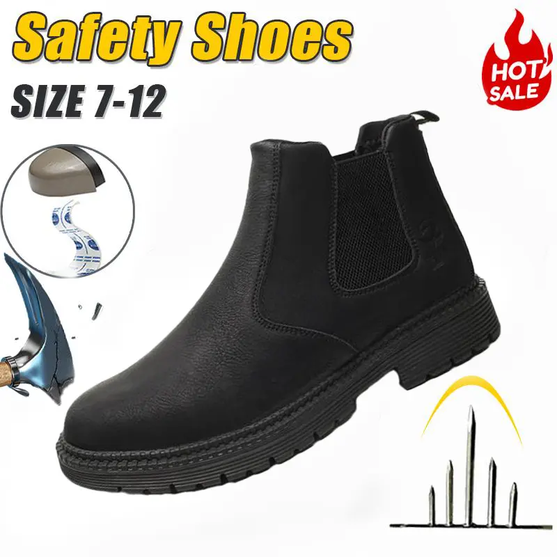 Safety Trainers Splash Proof Smash Proof Puncture Proof Size 7-12 Safety Shoes with Sturdy Sole & Protective Toe Cap