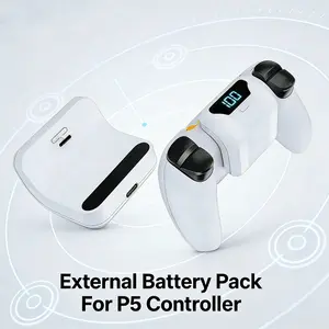 Portable Rechargeable LED Display Back Clip Battery for Ps5 Controller, 1800mah Polymer Battery, 6-8 Hours Gaming Time, Ideal Ps5 Gift, Gaming Controllers