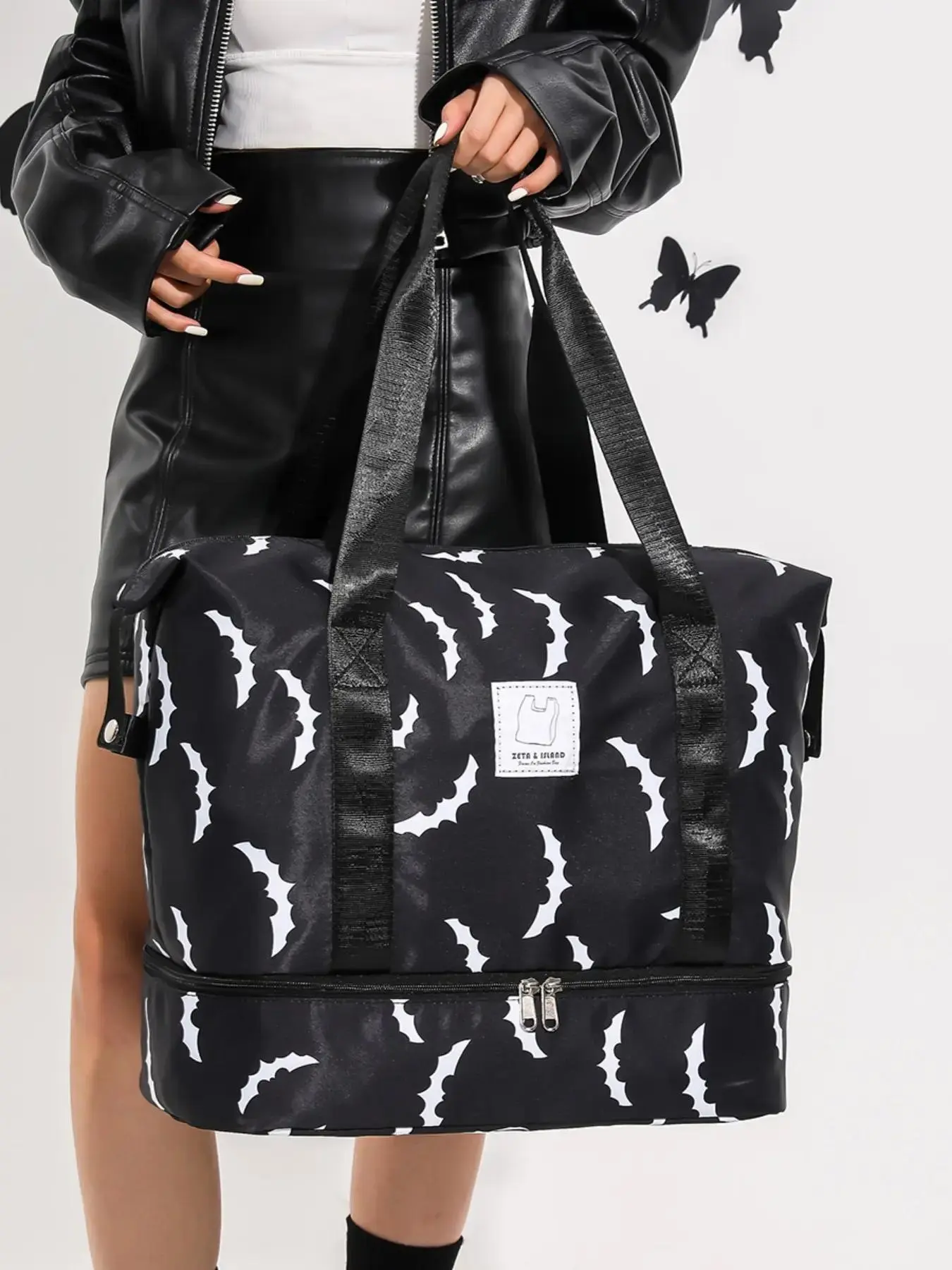 Versatile personalized butterfly pattern luggage bag, Fashionable patterned bag, trendy lightweight women's shoulder crossbody bag, carry on luggage bag for sports gyms, yoga, travel, Traveling Bags