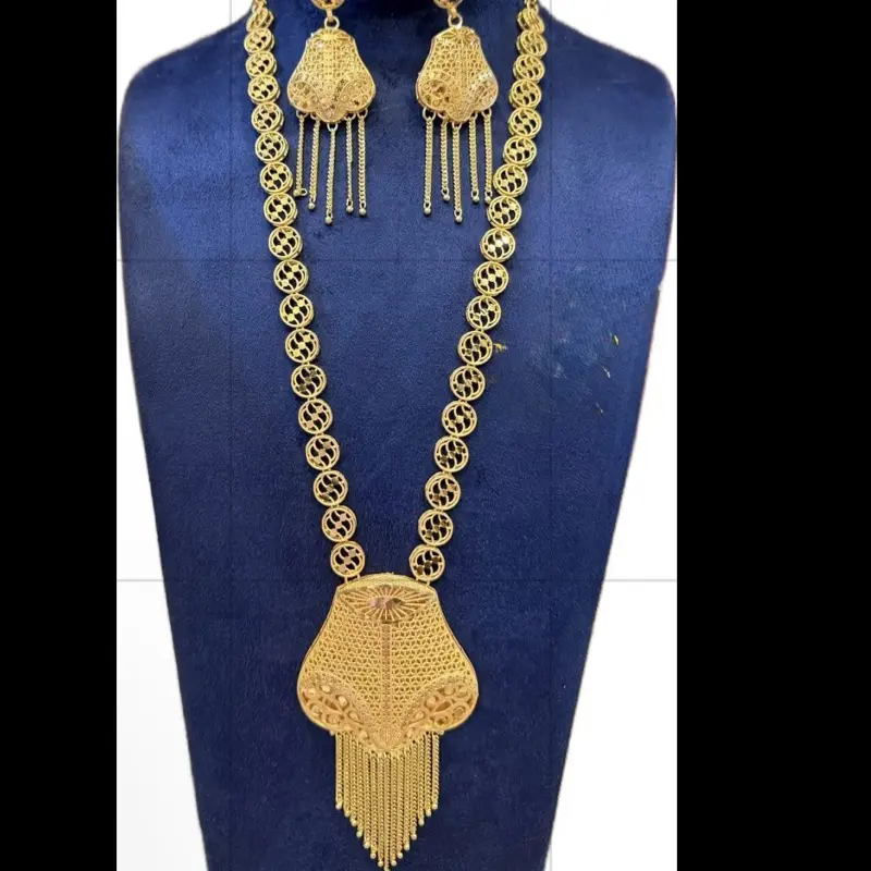 24k Gold Plated Long Necklace Set