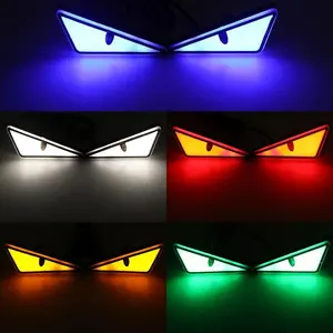 Universal Motorcycle LED Devil'Eyes Lights Demon Eyes Headlight Motorcycle Mini Projector Lens Lamp Car Decoration Lights