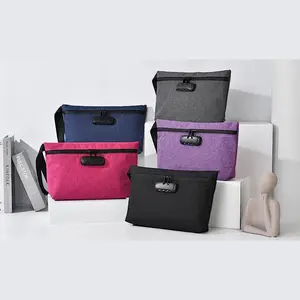 Waterproof Pouch with Combination Lock, 1 Count Portable Large Capacity Zipper Pouches, Smell Proof Storage Bag for Home & Outdoor