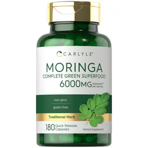 Carlyle Moringa Oleifera | 180 Capsules | Non-GMO and Gluten Free Supplement | Complete Green Superfood | From Moringa Leaf Powder
