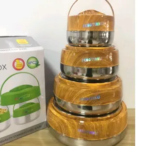 Stainless Steel Double Heat Thermos Food Warmer Container  4PCS Set  (2,4,6,10)