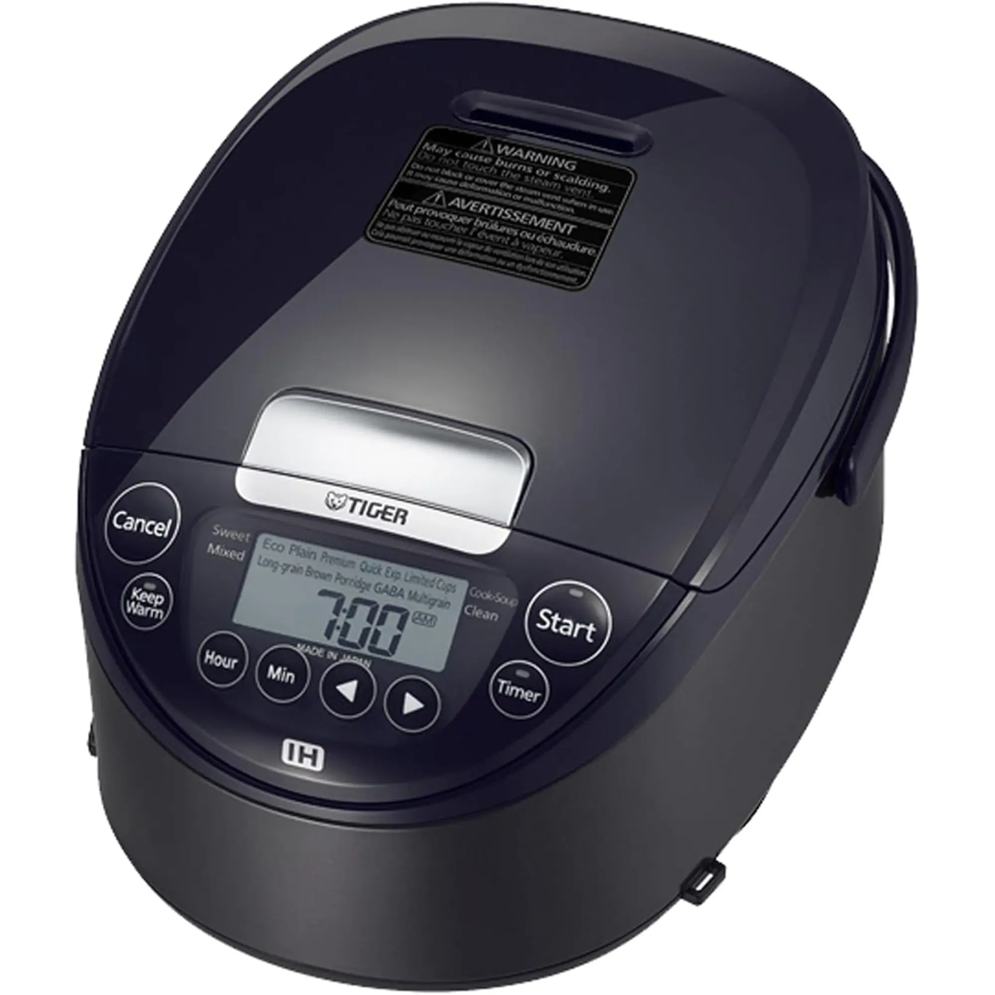 Tiger JPW-H18U Induction Heating Rice Cooker and Warmer with 14 Menu Presets and LCD Display, 10-Cup, Mauve Black