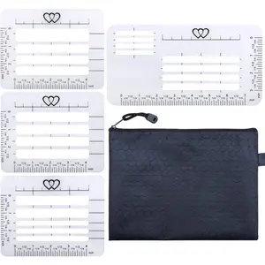 4 Style Envelope Addressing Guide Stencil, Templates Ruler Guide Straight Spacing Line Thank You Card for Mother's Day Valentine's Day Scrapbooking Template Journal Lettering Writing
