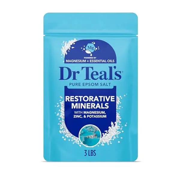 Dr Teal's Epsom Salt Magnesium Soak, Restorative Minerals with Magnesium, Potassium & Zinc, 3 lbs