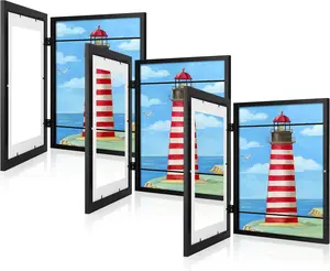 [3 Pack] Kids Art Frames, 10x12.5 Front Opening Kids Artwork Frames Changeable, Displays 8.5x11 With Mat and 10x12.5 Without Mat, Holds 50 Pcs, for 3D Picture, Crafts, Children Drawing, Hanging Art, Portfolio Storage