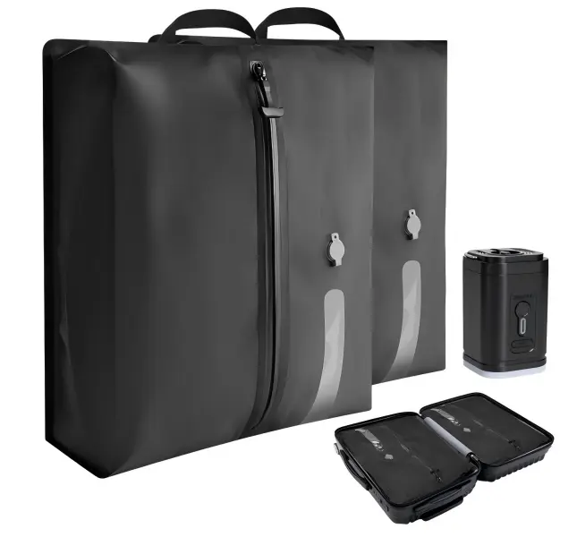 2 Pack Portable Travel Vacuum Compression Storage Bags with Wireless Rechargeable Pump, Airtight Secure Reusable TPU Space Saver Seal Bags for Clothes Blankets, Ideal for Beach Business Trips Home Organization for All Travel Enthusiasts, Black