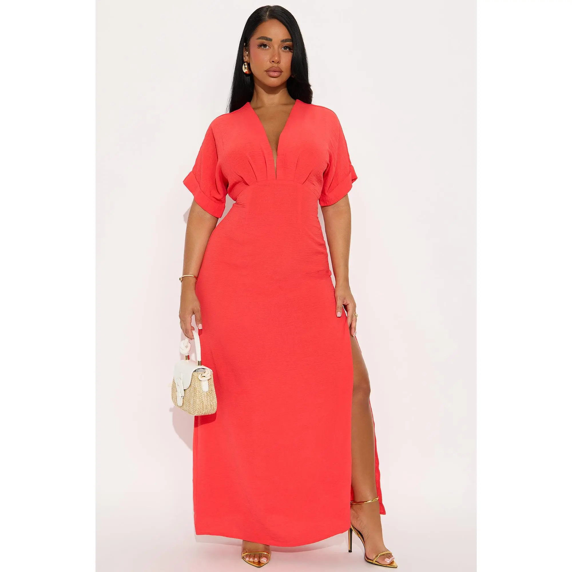 Serena Anne Airflow Maxi Dress - Coral