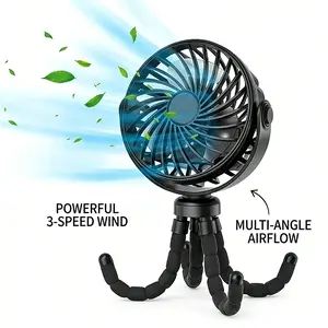 USB Rechargeable Octopus Fan,  Portable Personal Cooling Fan for Car Seat, Baby Stroller, Bicycle Umbrella, Wheelchair, Home & Outdoor Use
