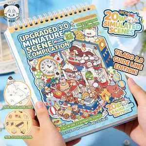 20 Large Scene Stress Relief Sticker Book] 24 Large Sticker Sheets + 20 Creative Scenes, 1;1 Full-Size Reference, Detailed Tutorial, Tweezer & Free Bonus Stickers Included | Girly DIY Crafts, Indoor Leisure, Cozy Hobby, Anxiety Relief, Decal Sticker