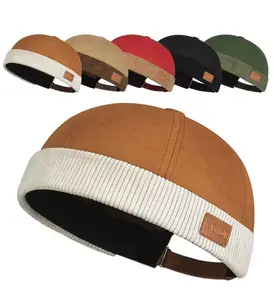 Dome Melon Cap Men Women Fashion Vintage Brimless Hat Hip Hop Landlord Hat Unisex Skullies Beanie Multicolor Docker Cap Hand Wash Only