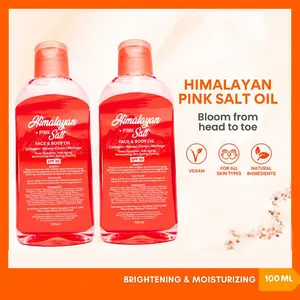 VBBV Himalayan Pink Salt Face & Body Oil SPF30 100ml Natural AHAs 72-Hour Moisturize Hydrating Sun Protection Radiant Brightening Vegan for All Skin Types - Moisturizing