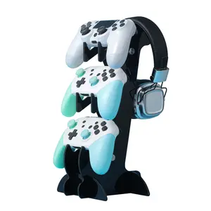 Controller Stand Holder 3-Tier With Non-Slip Base For PS5 Xbox Series X/S PS4 Switch Headset & Headphone Organizer Compact Functional
