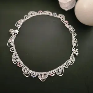 Beautiful Anti Tarnish Anklets One Pair Ankle Bracelet Payal for Women with Sparkling Accents and Delicate Design