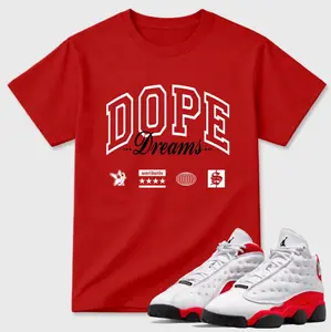Tee Matching AJ 13 Cherry Sneaker, Cherry 13 Shirt, AJ 13 White and University Red Match Shirt, Design Printed T-Shirt, Unisex Shirt, Casual Everyday Wear