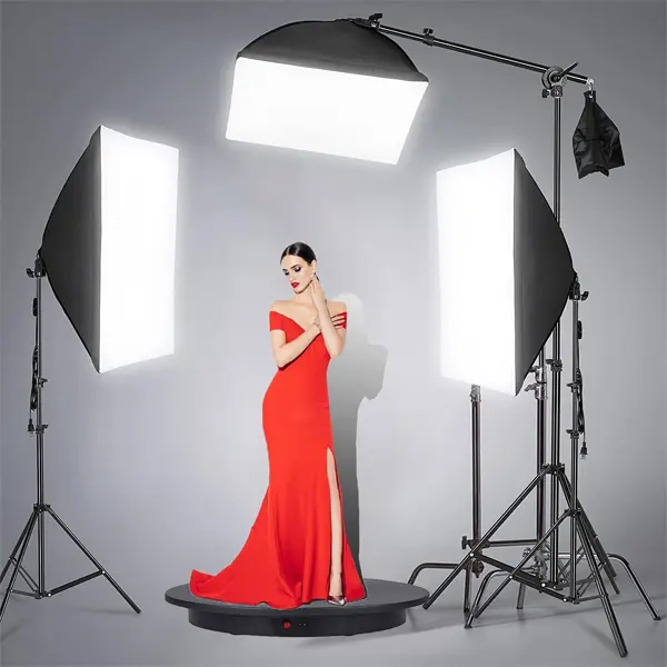Motorized Rotating Display Stand - 16.54in Sturdy ABS Plastic Platform, 220 lbs Load Capacity, 360° Smooth Mute Rechargeable, Wireless Remote, Vlogging Gear for Photography Studios, Manufacturer Warranty, Manufacturer Warrenty