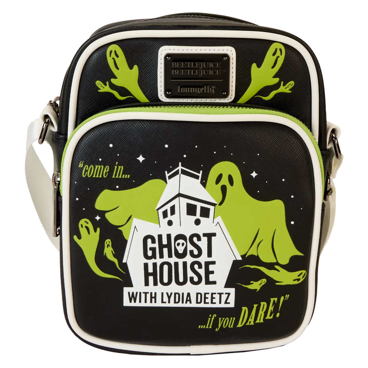 Beetlejuice Beetlejuice Ghost House Glow Crossbody Bag, Everyday Crossbody Bag, Stylish Crossbody Bag