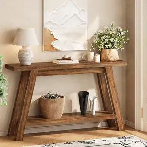 55-inch Console Table,Couches Living Room table,Coffee Table,2-tier Wood Console With Storage For Foyer, Living Room, Entryway