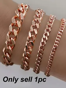Pure Copper Cuban Chain Bracelet, Widths 5mm-12mm, Sizes 0.20"-0.47", Unisex Thick Link Chain Jewelry for Men & Women, Handmade Copper Bracelets, High Quality Bracelet, Cuban Concave Bracelet