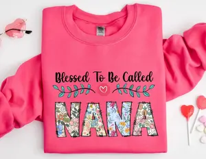 Blessed To Be Called Nana Sweatshirt, Nana With Grandkids Names, Custom Nana Hoodie, Floral Nana Sweat, Personalized Grandma Gift, Cute Nana