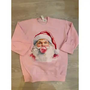 Bubble Gum Santa Sweatshirt - Pink