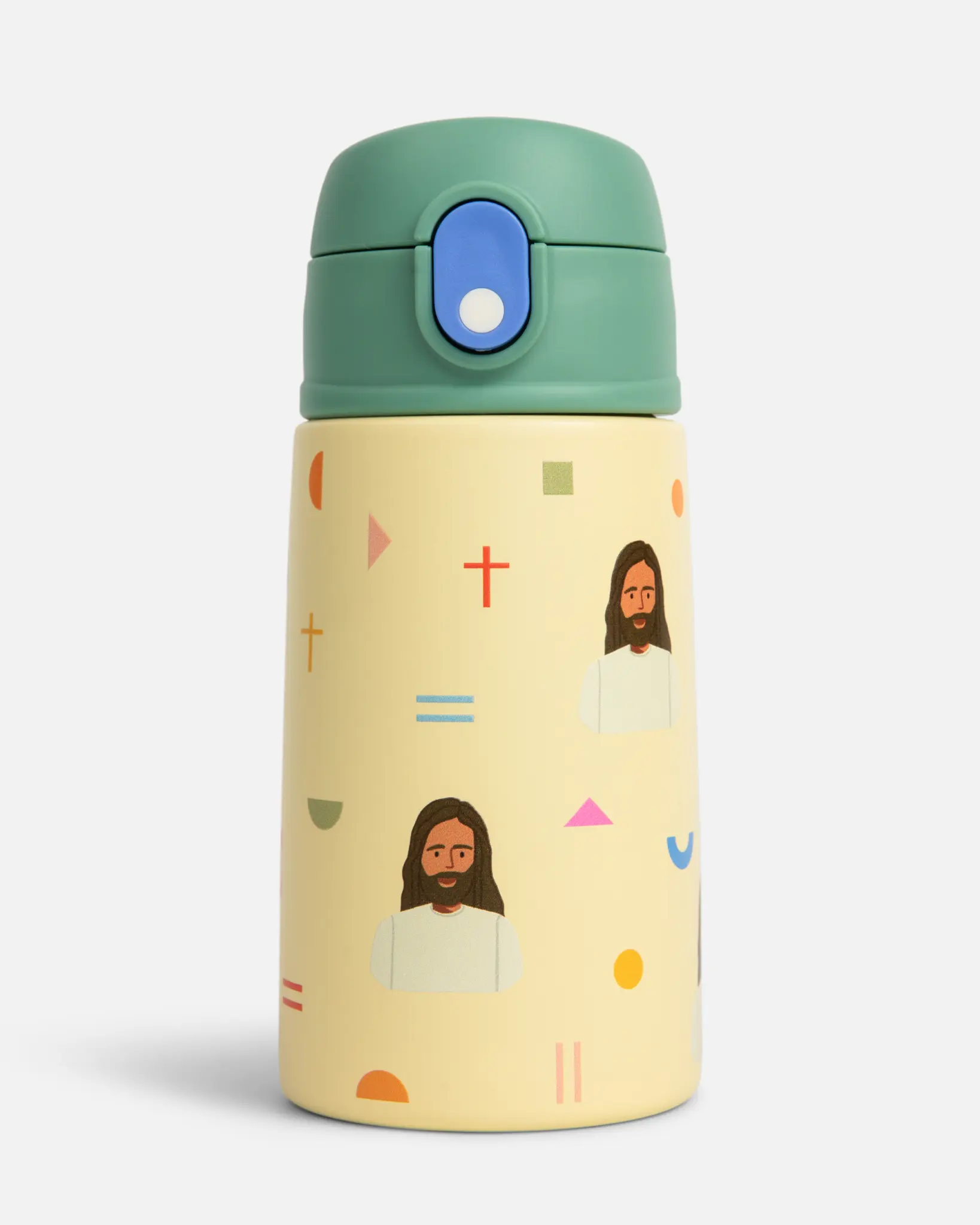 Jesus Water Bottle - 13.5oz Stainless Steel Drinkware with Silicone Straw, Lightweight, Durable, BPA-Free, Faith-Filled Reminder Mug Tumbler, Portable & Reusable, Washable