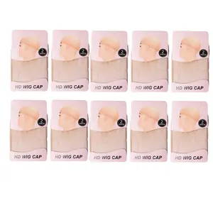 PerisModa Hair Transparent HD Wig Cap Thin Nylon Cap for Women Suitable for Parties Weddings Graduations Cosplay Halloween 10 Packs totally 20 Pieces Cap