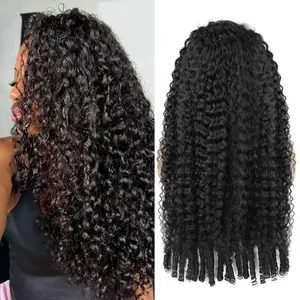 13x6 Lace Front Wigs Human Hair Burmese Curly Wig for Black Women 200Density Water Wave Pre Plucked Transparent Lace Frontal 100% Human Hair Wigs with Spiral End Natural Color