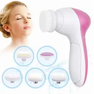 Electric Facial Cleaner 5-In-1 Face Cleansing Brush, Spa Skin Care Massager, Blackhead Removal Tool, Fiber Material, No Ca Prop 65, Facial Cleansing Tools, Facial Machine, Facial Blackhead Remover