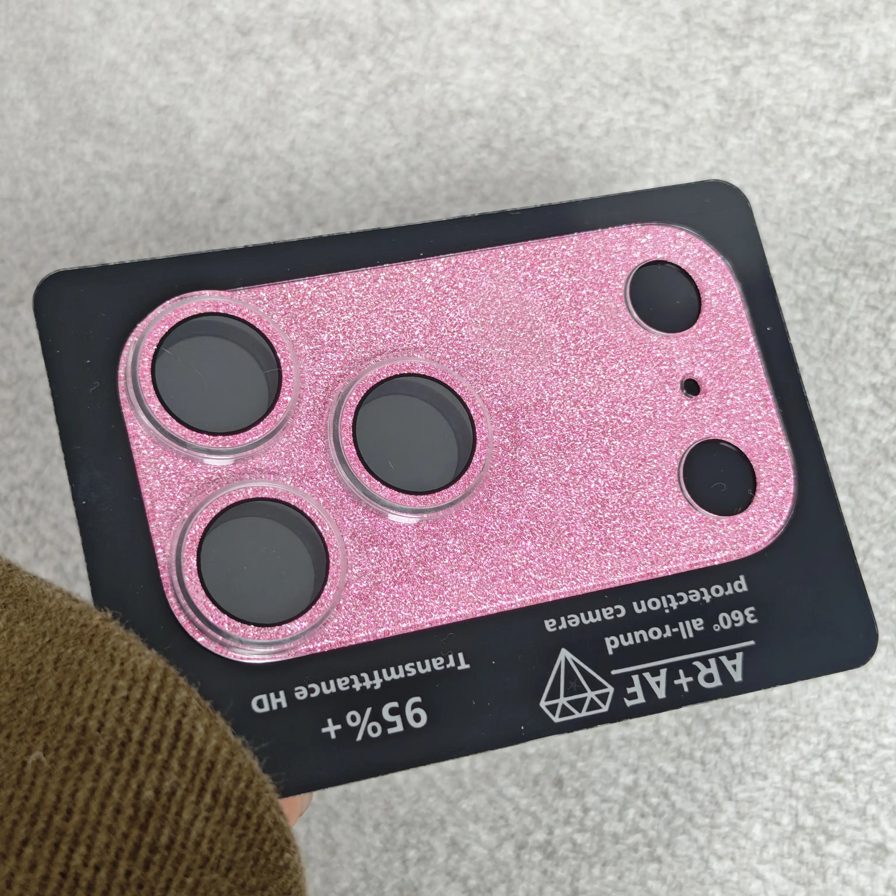 Glittery Pink Smartphone Camera Lens Protector - Scratch Resistant, Durable, High-Quality Protection Accessory for iPhone 17/16/15/14 Pro Max & Plus Series Devices
