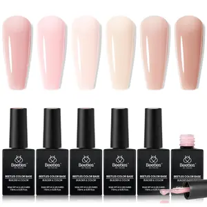 Beetles Base Color Gel Nail Polish, 6 Colors Nude Gel Polish Pink Nail Polish Peach Pink Nail Polish Neutral Sheer French Tip Base Colors Soak Off Nail Art Manicure DIY at Home Gift for Women #Summervibes summervibes