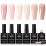 Beetles 2025 New Year Color Gel and Base Gel Nail Polish Set - 6 Nude, Pink, Peach Pink, Neutral Sheer Shades, Protein + B-Vitamin Nail Care, Soak-Off for French Tip, DIY Home Manicure, Fashion Adults' Gift