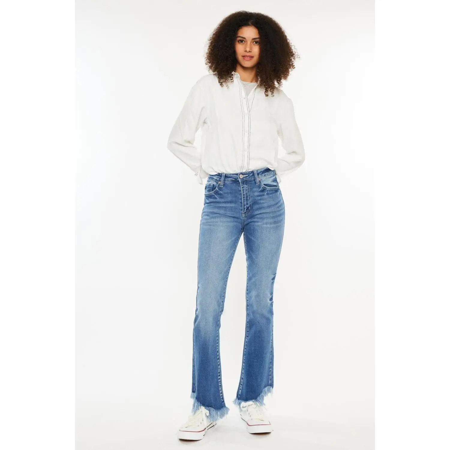 Kancan High Rise Frayed Hem Jeans