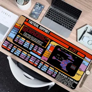 1 Large Sci-Fi Spaceship Blueprint Gaming Mouse Pad - Non-Slip Rubber Base, Extra-Long Desk Pad, Futuristic Starfleet Design, Suitable for PC, Laptop, Office, Home Decor - Ideal Gift for Gamers and Fans, Office Desk Accessories