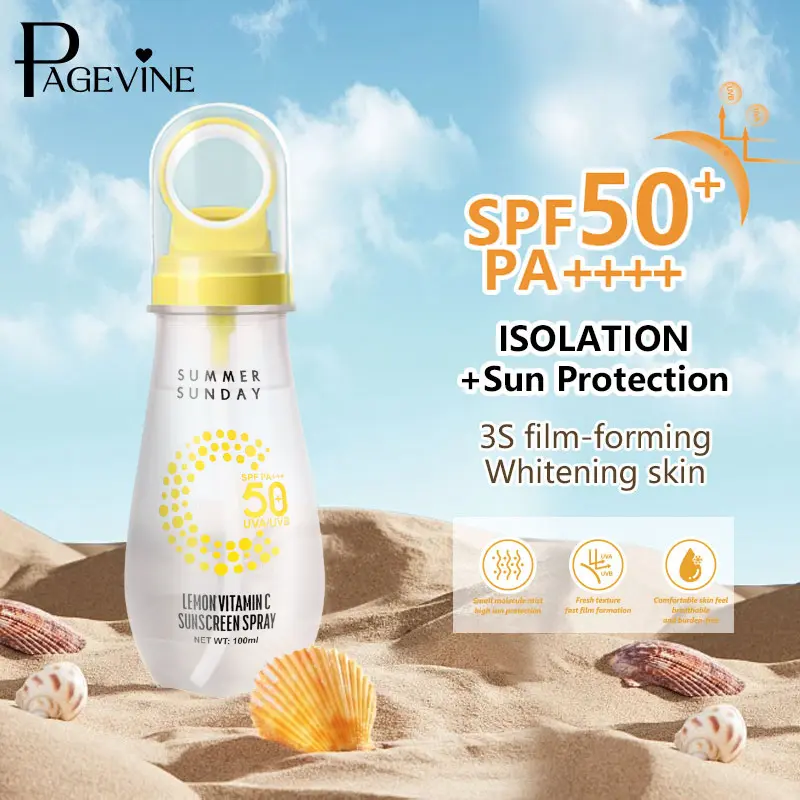 Cooling Sunscreen Mist SPF50+, Quick-Absorbing UV Protection Spray for Summer Outdoor Activities
