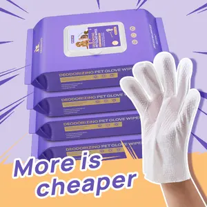 【live exclusive】HICC PET Glove Wipes，Freshening Grooming Dog&Cat Disposable 20Pcs pet hair removal tool Satisfied skin care Outdoor No-clean Hypoallergenic Facial Disposable No-Rinse Grooming Formulated for petwipes Deodorizing sticky hair#petlife