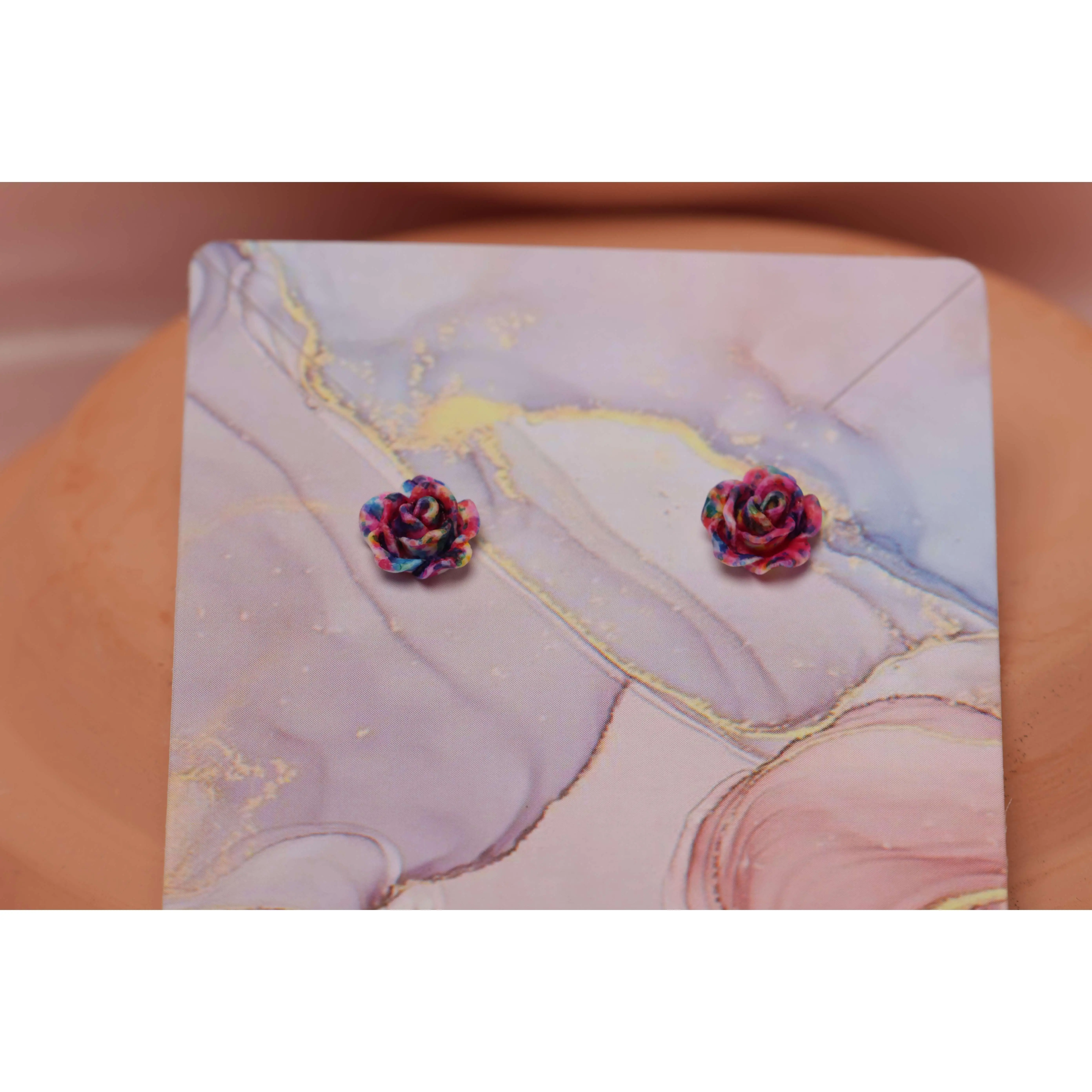 Rose Studded Earrings by When The Sun Doth Sleep