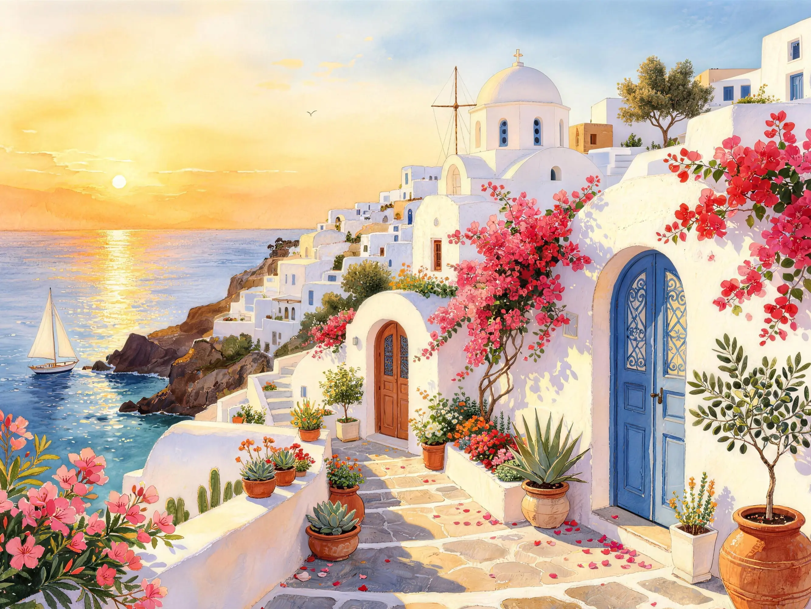 1000 Piece Jigsaw Puzzle for Adults | Premium Thick Cardboard | Challenging & Relaxing Family Game | Beautiful Home Decor & Gift | Greek Island Landscape | Mediterranean Coastal Town