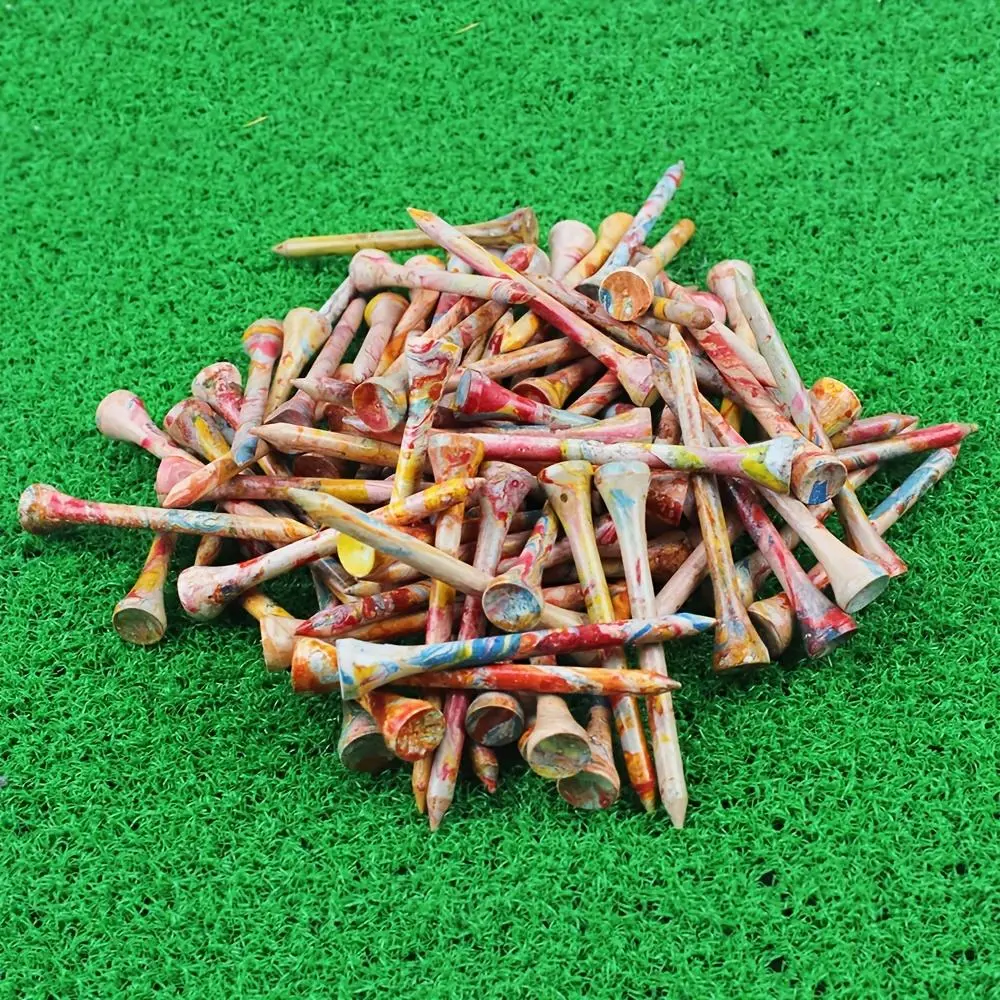 Colourful Golf Tee, Wooden Golf Tee for Golf Training, Golf Training Practice Accessories for Outdoor Driving Range, Golf Training Tool, Golf Training Aids, Golf Practice Equipment