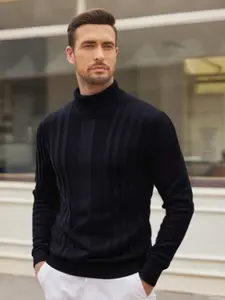 Men's solid color turtleneck sweater, comfortable and warm fabric, casual style, suitable for men's daily wear in autumn and winter, men' casual top.