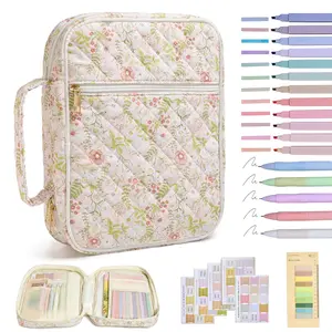 Bible Cover Case for Women Large Bible Cover with Durable Handle Quilted Bible Carrying Case for Girls Bible Study Supplies Accessories Book Accessories (Jungle Flowers, Jungle Flowers)