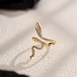 Vintage Snake Open Ring – Stainless Steel Serpent Adjustable Ring, Bold Statement Jewelry