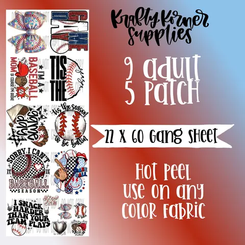 Sports Theme DTF Transfers Gang Sheet, 22x60 in (22 x 60 Size) Hot Peel DIY Products, Craft Supplies for Any Color Fabric, Office Stationery & Supplies for Fabric-Compatible Computer & Office Equipment Use