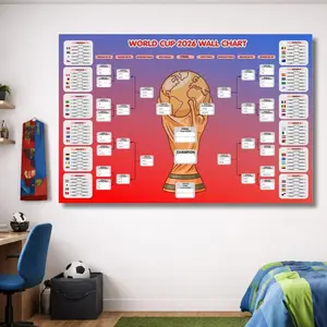 Unframed World Cup 2026 Wall Chart Poster, Soccer Fixtures Schedule Print, Football World Cup Poster, Tournament Bracket Wall Art