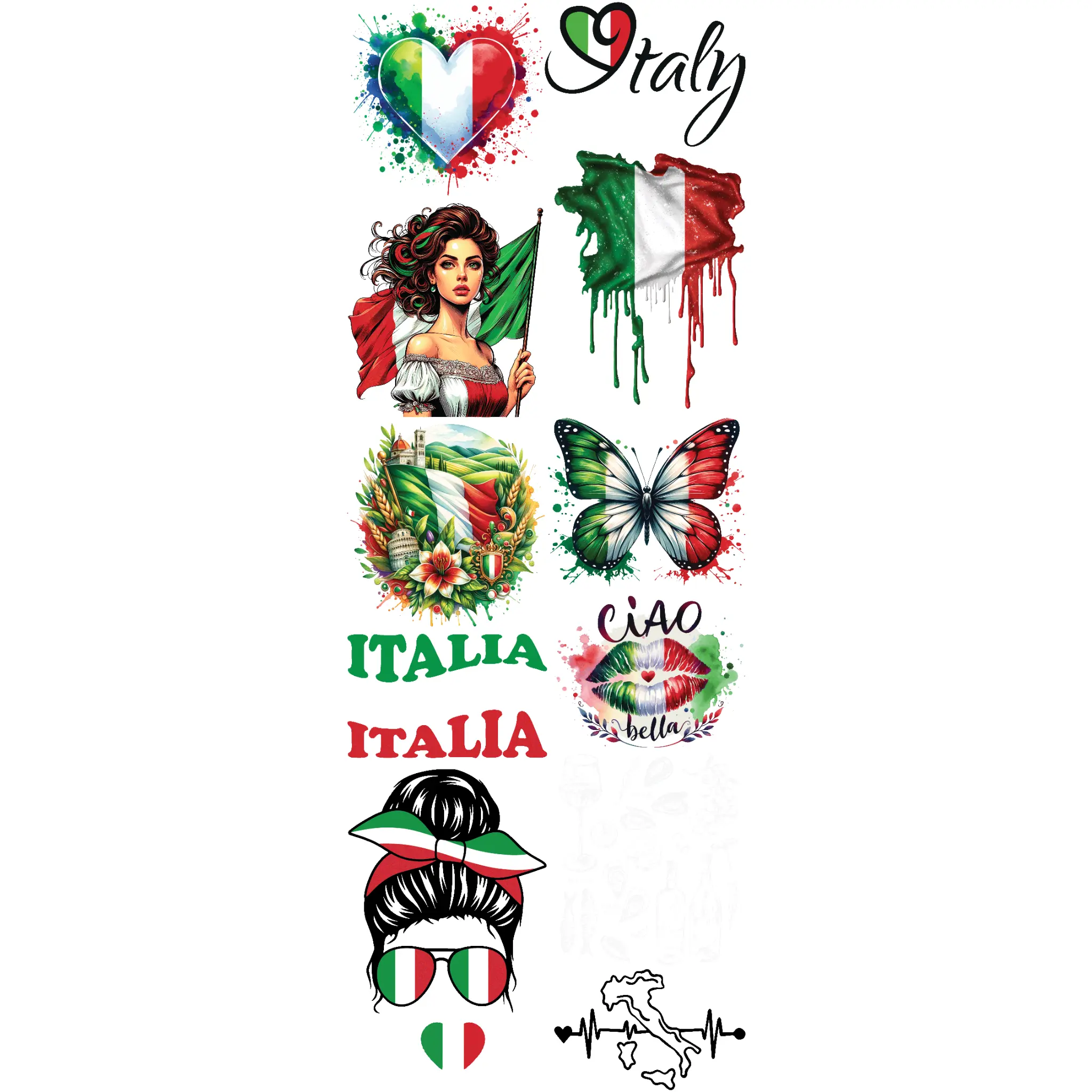 Premade Italia DTF transfers | Ready to press | Direct to film Transfer | Quick shipping| Premade gang sheet Crafts