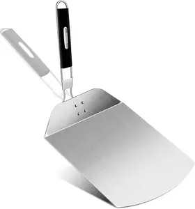 BIG HORN Pizza Peel with Rubber Handle - Large Premium Pizza Paddle & Spatula